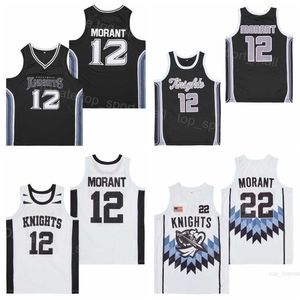 High School Crestwood Jersey Ja Morant 12 Basketball Alternativ Black Crestwood White Color Hiphop broderi och sy för sportfans andas hiphop -topp