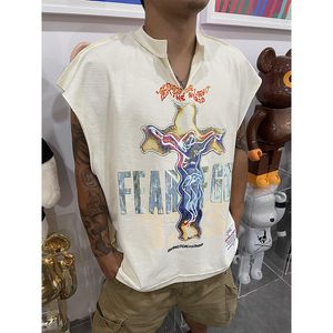 Hip Hop Tee T Shirts Hip Hop Sleeveless Men's Plus Tees Quality Cartoon Printed T-shirt Top