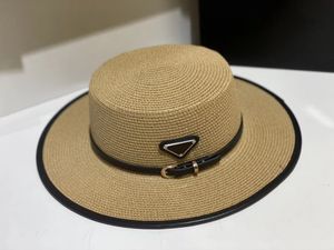 Novo designer chapéu de palha chapéu coreano letra P homens e mulheres chapéus de sol de linho de verão topo plano acessórios casuais ao ar livre moda superior balde de moda feminina