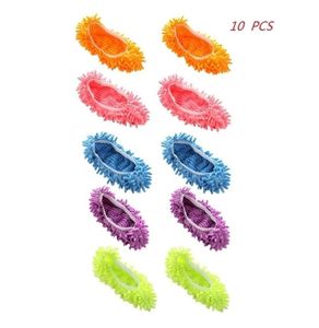 10pcs Chenille Pust Mop Slifor calzini per la pompe della pulizia multifunzione Copritura per scarpe pigro Coprite per capelli polvere 2112158076885