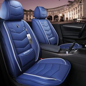 Coprisedili per auto per berlina SUV in pelle resistente universale set completo cinque posti cuscino tappetino copertura anteriore e posteriore qualità blu