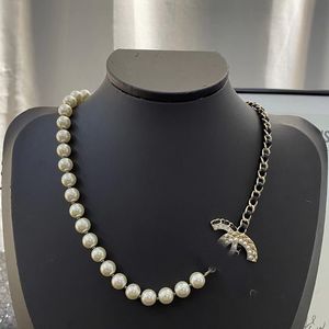 Flera stil diamanter pärla hänge halsband franska lyxmärke c mode halsband designers smycken kvinnor