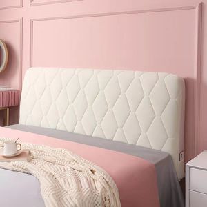 Sängkläder sätter mjuk korallfleece quiltad sänghuvud täckning all-inclusive förtjockas sammet huvudgavel täcke fast färg rosa säng bakåt skydd täckning 230211
