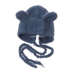 Cappelli Orecchie da bambino Orso Nato Pografia Costume Puntelli Berretti all'uncinetto super morbidi Dropship infantile