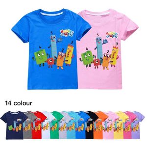 T-Shirts Pädagogisch Gefüllte Zahlenblöcke NumberBlocks Kleidung Kinder Freizeit T-shirt Baby Jungen Baumwolle T-shirts Mädchen Kurzarm Tops T230209