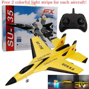 Electric/RC Aircraft SU-35 RC Remote Control Airplane 2.4G Remote Control Fighter Hobby Plane Glider Airplane EPP Foam Toy RC Plane chargeable Batter 230210