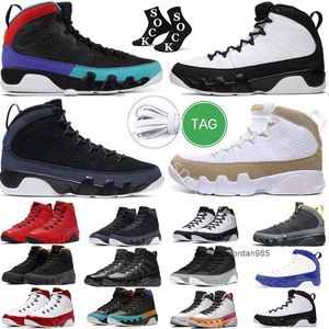 2023 Black Gum Men Men Basketball Shoes 9S частицы серая чили красный Jumpman 9 Измените мировой жемчужный синий университет, золото, громко