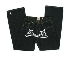 Jeans da uomo Y2K Uomo Hip Hop Gothic Street Rock Abbigliamento Donna Pantaloni Harajuku Casual Pantaloni in denim nero Streetwear 230211