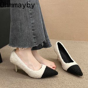 Sandals 2023 New Spring Forced Tee Pumps Women Fashion Mix Colors Work Work Female Slip on Thin High High Women’s Single's Shoes G230211