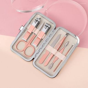 Nagelkonstsatser 7 till 18st Portable Rostfritt stål Cutter Tool Manicure Clippers Pedicure Set Scissor Nuticle Nipper