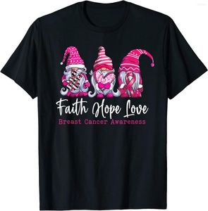Camisetas masculinas gnomos rosa fé esperança
