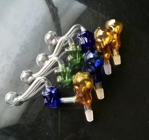 Multicolor Rose Football Pudding Glass Bongs Tillbehör, glasrökrör Färgglada mini Multi-färgade handledningar Bästa skedglasrör