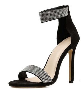 Sandaler Kvinnor Sandaler Öppna tå sommarskor med höga klackar Skor Ankle Strap Female Thin Heel Sandals Zipper Plus Size Sandalias Mujer G230211