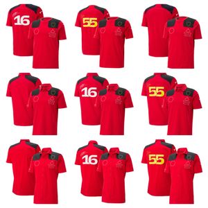 Den senaste produkten F1 Formula One Red Team Clothing Racing Suit Lapel Polo Shirt Kläder Team Arbetskläder Kort ärm T-shirt Män Anpassad 2023