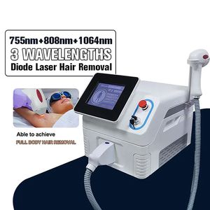 Máquina de remoção de cabelo a laser 3 comprimentos de onda 755 810 1064nm Maior Tamanho do ponto de congelamento Rejuvenescimento da pele do ponto de congelamento