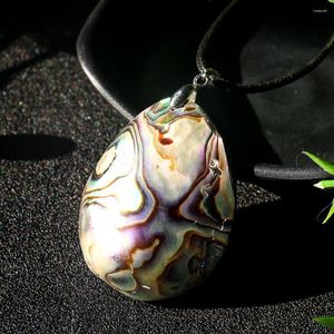 Colar de pingente colar de casca de abalone natural para mulheres gargantilha lateral única mãe de pérolas Tribal Charms Jóias Fazendo Cadeia de corda