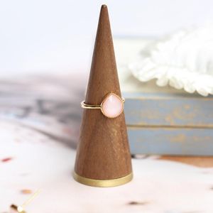 Cluster Rings Silver For Women Peach Shape Synthetic Coral White Crystal 14K Gold Plated Ring Fine Jewelry Woman LMRI098