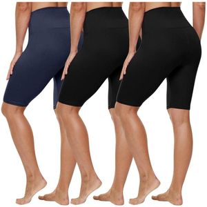 Aktive Hose, formschlüssige Yoga-Leder-Leggings, kurze Sport-Damen-Taille für 3 x Baumwolle