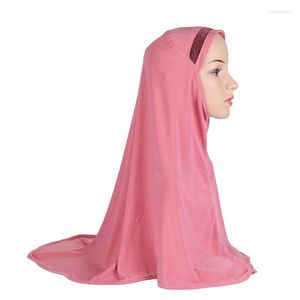 Ethnic Clothing Muslim Women's One Piece Amira Instant Hijab Stitching Glitter Ribbon Ramadan Turban Ready To Wear Headscarf Simple