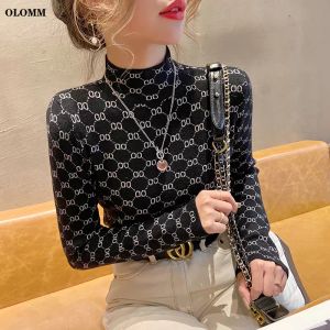 GGSITY LVSITY LUXURYS DESIGNER Womens Stretch Turtleneck Sweater تبقي دافئًا للرسالة مضلعة متبكّمة pullover y2k