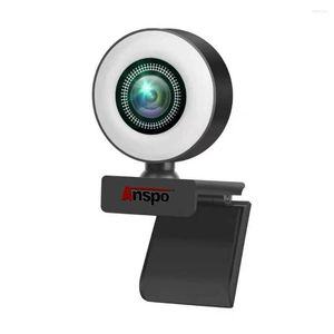 A iluminação automática de foco embeleza a câmera da web HD 5MP Live Broadcast Video Webcam Microfone USB 3 Notas Touch brilho ajustável