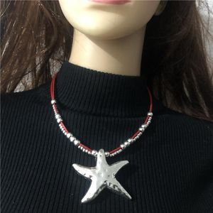 Catene Anslow Gioielli alla moda Creativo Ciondolo grande stella marina Charms Collana di dichiarazione per le donne Ragazze Regalo di compleanno Vendita LOW0007ANChains Ch