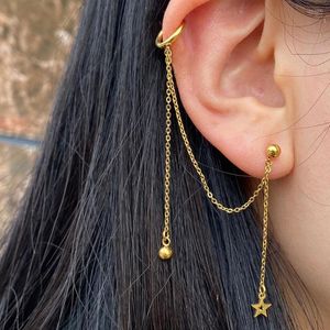 Ohrstecker 1 stück Edelstahl Stern Herz Ohrring Für Frauen Kette Quaste Design Gold Silber Farbe Baumeln Trend Weibliche Schmuck