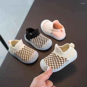 Erste Wanderer Säuglingssocken Schuhe Frühling und Herbst Rutschfester Boden Junge Mädchen Atmungsaktives Mesh Weiche Gummisohle Kleinkind Baby