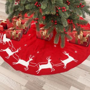 Christmas Decorations Tree Skirt Knitted Double Sided Santa Claus Lace Up Layout Round Party Decoration Xmas Floor Mat Supplies