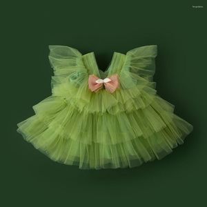 Kız Elbiseler Noel Yeşil Tutu Bebek Elbise Pamuk Astar Doğum Günü Kızlar İçin Prenses Parti Custome Giysileri 0-9 Yıl
