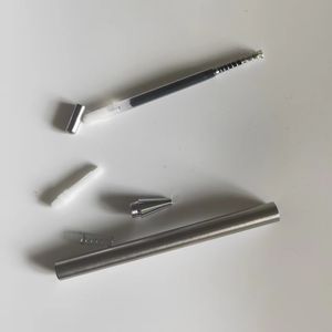 Edelstahl-Kugelschreiber, klicken Sie auf Silber, individuelles Hochzeitsgeschenk, selbstgemachtes personalisiertes Logo, Epoxidharz, glitzernde Stähle, klammerlose Metallgelstifte ohne Clip