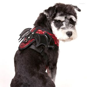 Collari per cani Ali da diavolo Collare per imbracatura Pet Costumi di Halloween Vestiti Cat Puppy Bat Vampire Fancy Leash