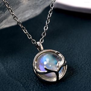 Pendant Necklaces Lucky Deer Moonstone Necklace For Women Temperament Antlers Clavicle Chain Choker Crystal Gemstone Jewelry Gift