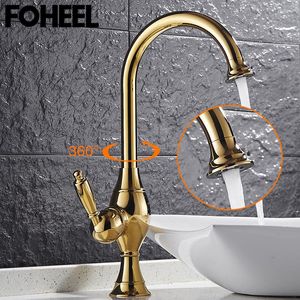 Kökskranar Foheel Sink Mixer Tap Black Chrome kran Enkel handtag och kallt vatten