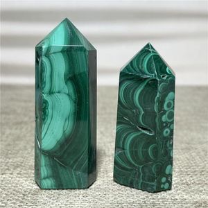Decorative Figurines Malachite Tower Natural Stone And Crystal Healing Gems Meditation FengShui Reiki Energy Wicca Wand Ornaments For Home