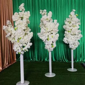 Dekoration Hoher runder Blumendekorationsständer mit Metallrahmen für Hochzeitshintergrund, Gangläufer, Hochzeit, großer Boden, Bühne, weiße Säule, Gehweg-Kronleuchter 578