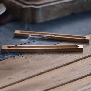 Bamboo Board Wood Incense Stick Holder 23cm Line Incense Burner Wooden Crafts Sandalwood Coil Base Home Decoration