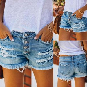 Women's Jeans Denim Shorts Sexy Casual Female Womens Hole Short Hair Styles For Women Over 60 Drawstring With Pockets