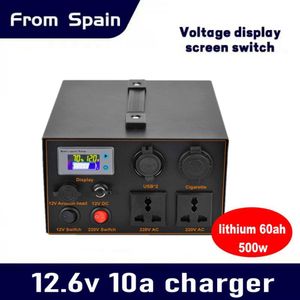 12V litiumbatteri inverter 220v 500W Portable Power Station Camping tillgänglig Mobile Power 50AH 60AH