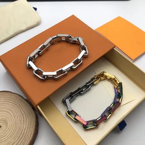 Cuban Link Chain Charms Bracelets Designer Buchstabe V Schmuck Halsketten Armreifen für Herren Damen Nagel Cjewelers Originalverpackung