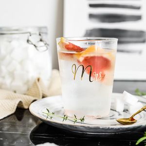 Kieliszki do wina 2pcs/Set Mrs i Mr Borosician Glass Cups Drinks na pannę młodą śniadanie Prezent ślubny