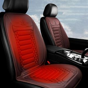 Coussins de siège hiver voiture housse de coussin chauffante chauffage rapide protecteur électrique garder au chaud universel café/noir pour camion berline