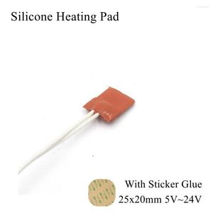 Halılar 25x20mm 12V 110V 220V Silikon Kauçuk Isıtma Padi Kare Düz Isı Bant Mat Plakası Su Geçirmez 3D Yazıcı Tutkal Çıkartma Yapıştırıcısı