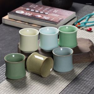 Cups Saucers 1st/3PCS China Ceramic Tea Cup White Porcelain Coffee Pottery Personlig singel Drinkware Wine Mug Teacup grossist