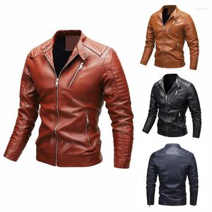 Men's Jackets Nice Foreign Trade Europe And America Men's Jacket Stand Collar Motorcycle Zipper PU Leather