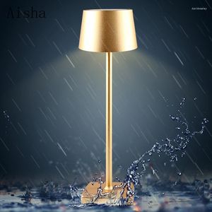 Pendant Lamps LED Aluminum Alloy Waterproof Desk Lamp Touch Dimming Rechargeable Metal Table For Bar Living Room Reading Book Light