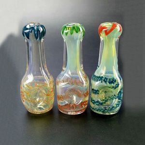 Innovative Style Colorful Thick Glass Pipes Dry Herb Tobacco Spoon Bowl Filter Oil Rigs Handpipes Handmade Portable Bong Smoking Cigarette Holder Tube DHL