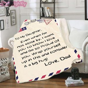 Blankets INS Type Envelope Letter Writing Fleece Blanket Mother Son Daughter Affection Message Lazy