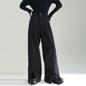 Kadın Pantolon 2023 Sonbahar ve Kış Tweed Yastıklı Geniş Bacak Tasarım Duygusu Düz Açık Düz