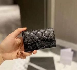 2023 Caviar Surface Coin Purses Luxury Brand CC Wallet Card Holder Classic Pattern Caviar Sheepskin Material Pl￥nbok